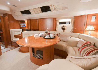 sailing yacht charter Mustique lounge