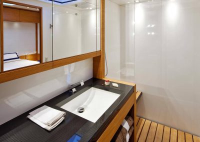 VIP bathroom on Charter Sailing Yacht Thalima