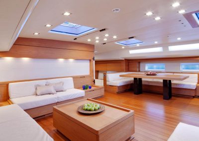 Another overview of the main saloon on Charter Sailing Yacht Thalima