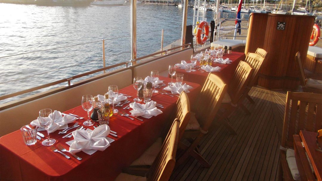 Sailing Yacht Charter Rhea Dinner 1 Sailing Yacht Charter Rhea dinner