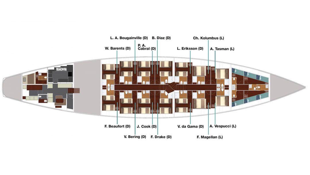 Sailing Yacht Charter Rhea Layout Layout of Charter Sailing Yacht Rhea