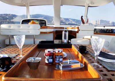 Seating table on Sailing Yacht Ocean Phoenix